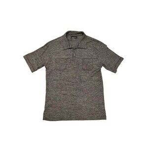 Vintage Odo Mens Polo Shirt Fits Medium Silver Black Shiny Disco Club Party